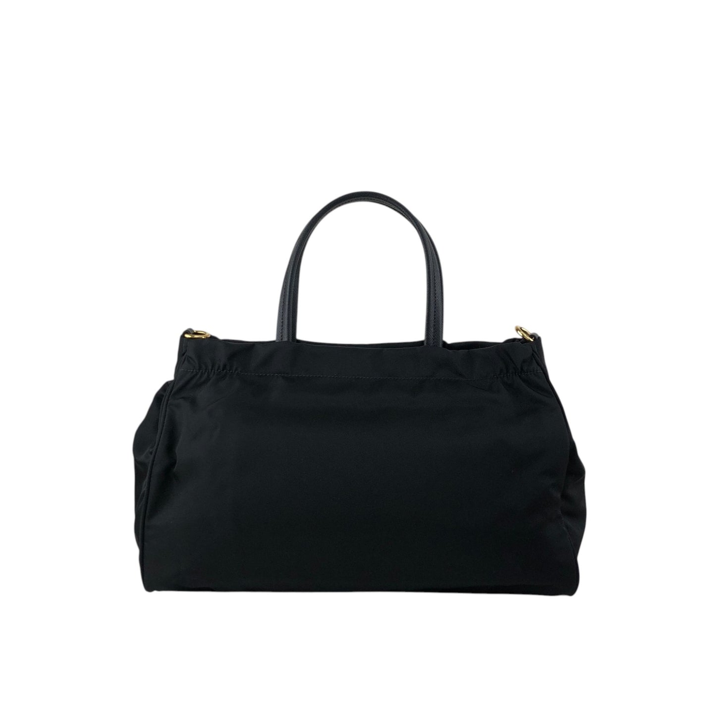 PRADA Logo Two-way Small Boston bag Shoulder bag Black Vintage 453265