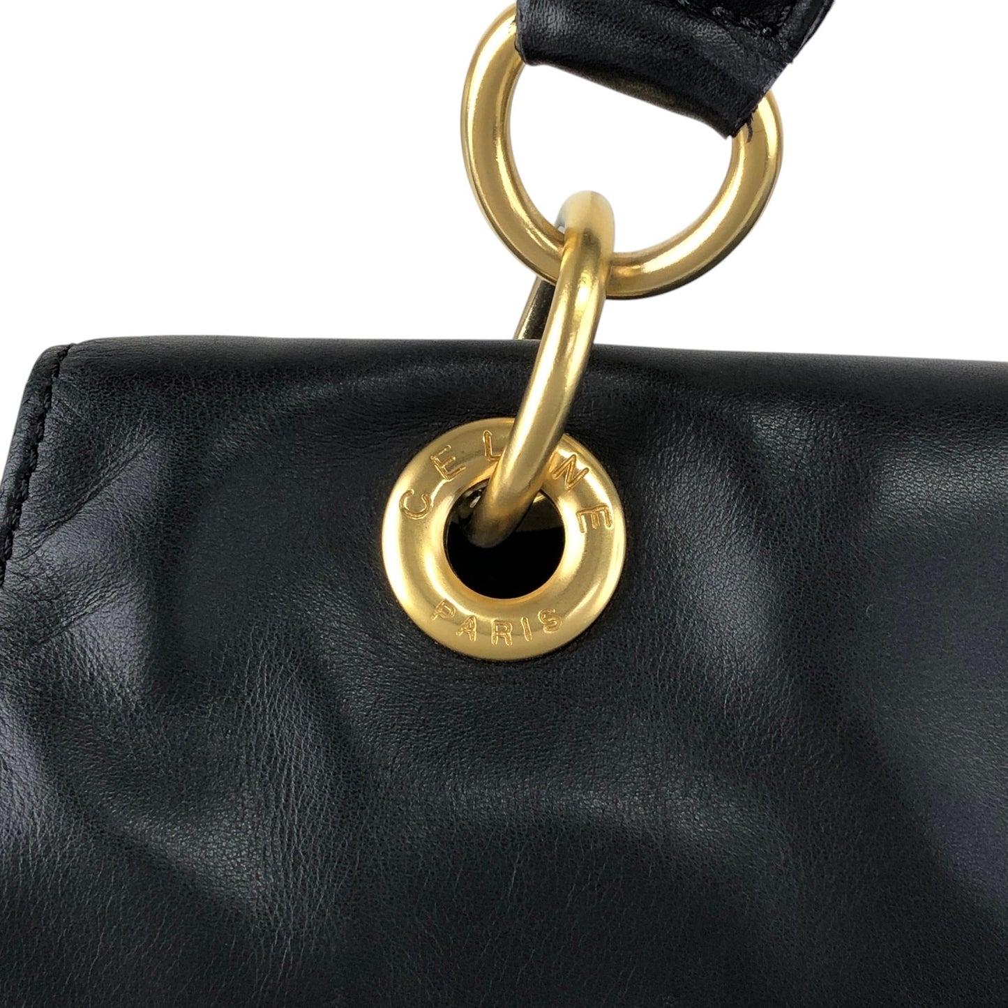 CELINE Two-way Handbag Shoulder bag Black Vintage uezhmr