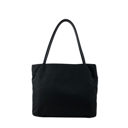 PRADA Tessuto Triangle Logo Handbag Totebag Black Vintage wn5b6d