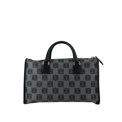 LOEWE Anagram Small Boston bag Handbag Gray Vintage hp67iy
