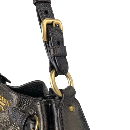 PRADA Logo Side Pocket Two-way Handbag Shoulder bag Bronze Vintage fiftw3