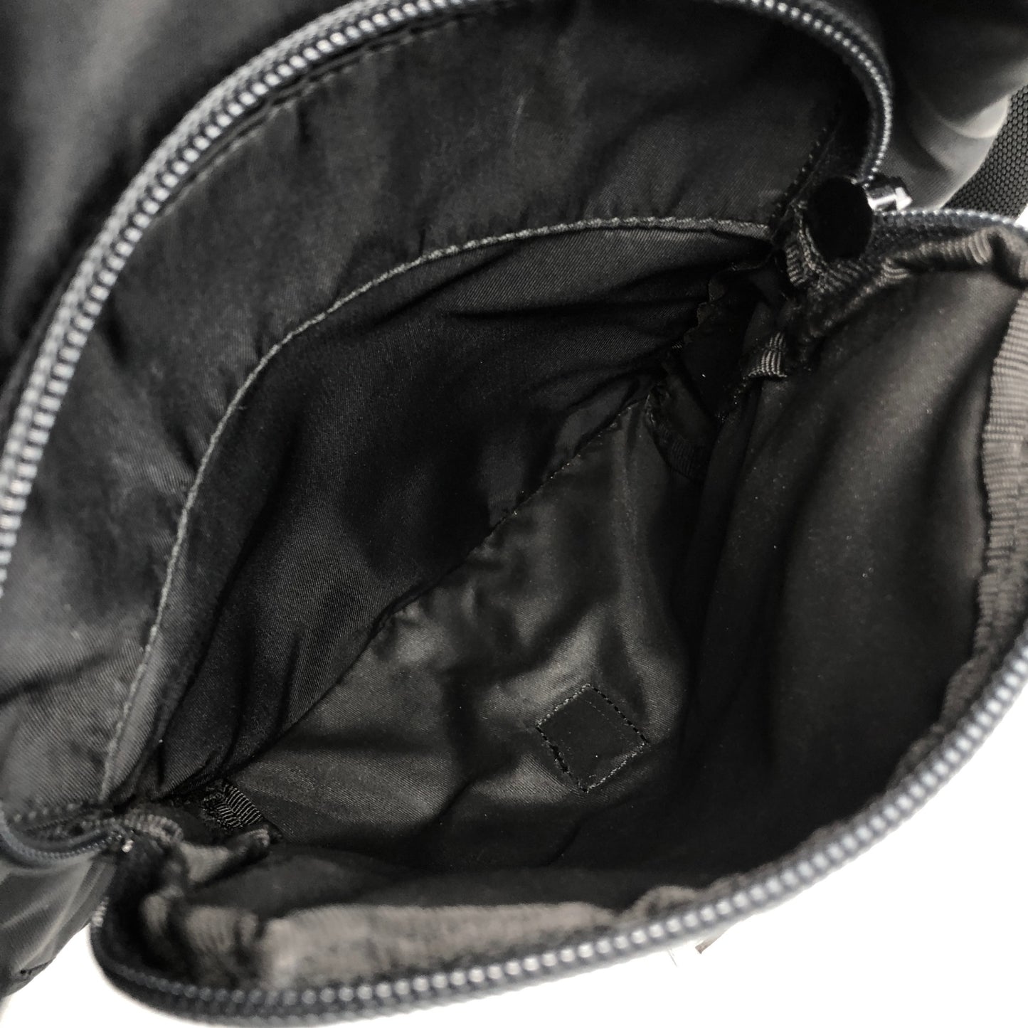 PRADA Triangle Logo Front Buckle Shoulder bag Black Vintage cxgmd6