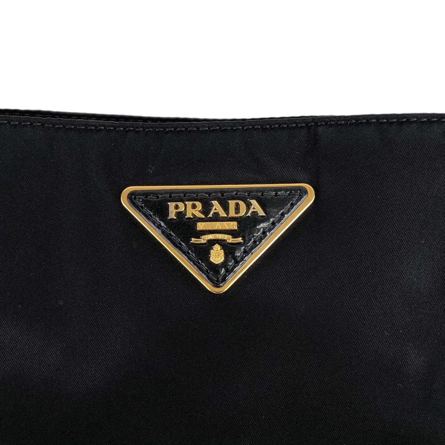 PRADA Tessuto Triangle Logo Totebag Black Vintage 2w8wct