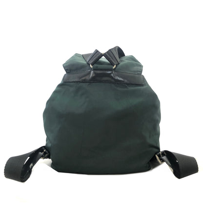 PRADA Triangle Logo Double pocket Nylon Backpack Green Vintage r5kz8b