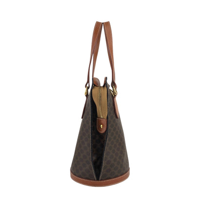 CELINE Macadam Blason Handbag Brown Vintage 5s22vy