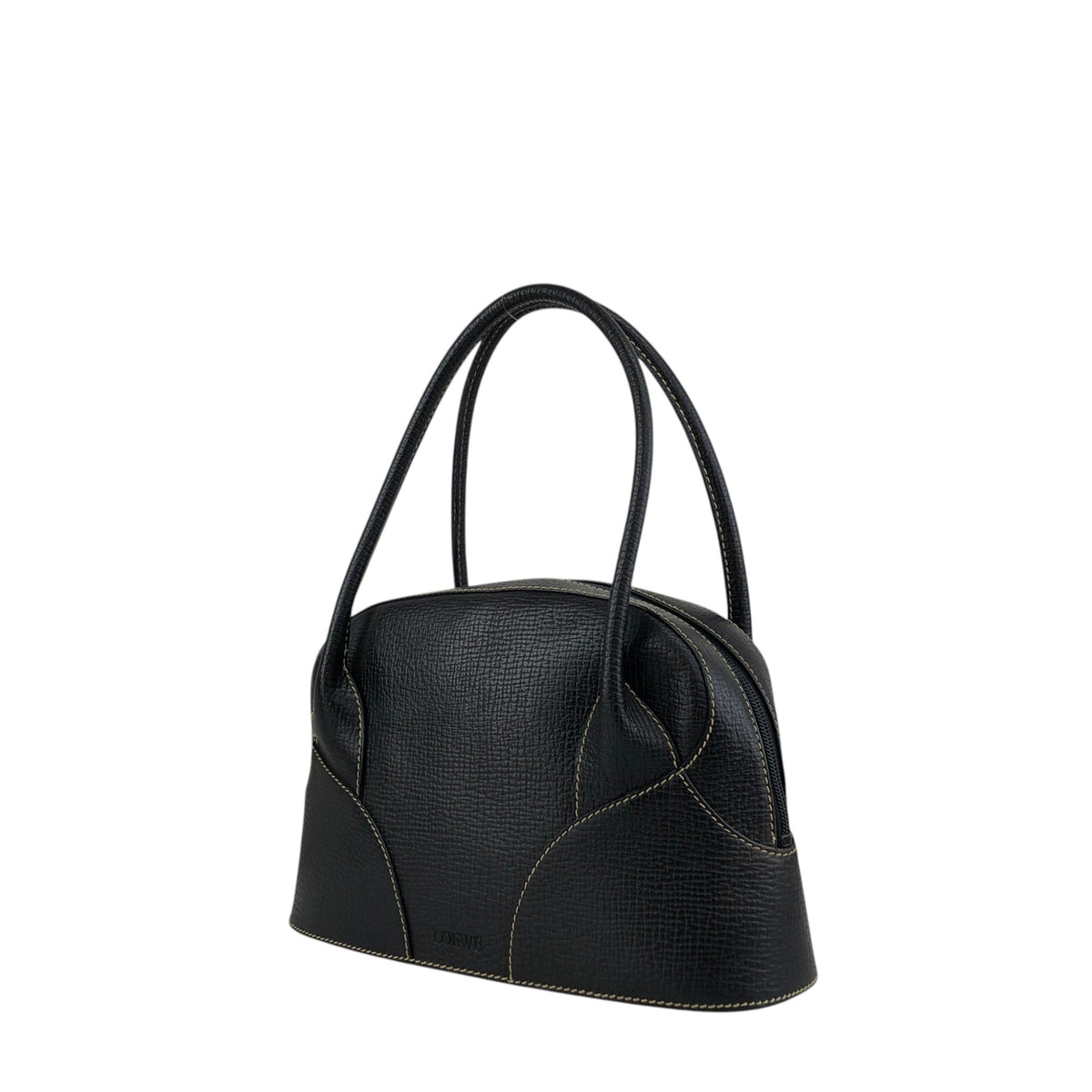 LOEWE Logo Embossed Handbag Black Vintage xuiewb