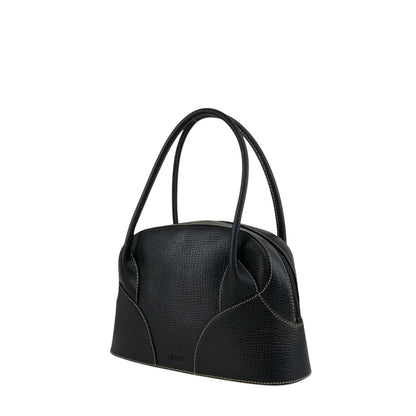 LOEWE Logo Embossed Handbag Black Vintage xuiewb