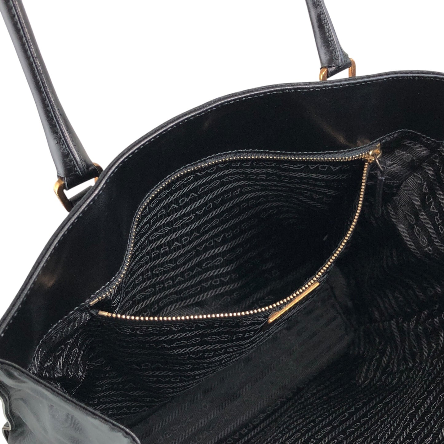 PRADA Tessuto Triangle Logo Totebag Black Vintage hp25fh