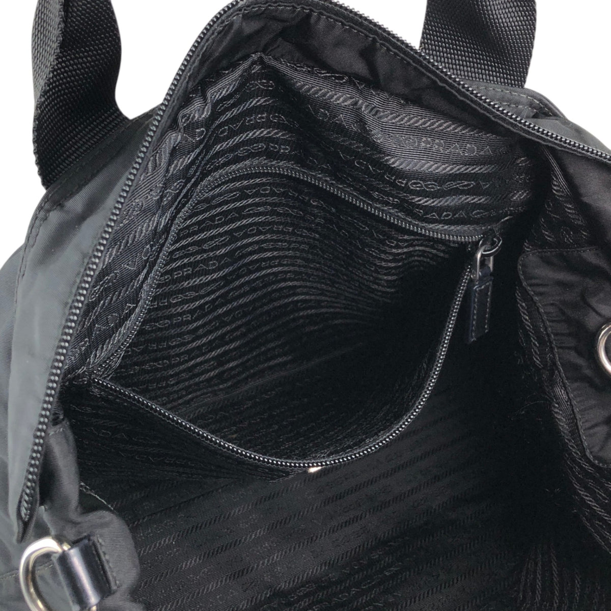 PRADA Tessuto Triangle Logo Two-way Totebag Shoulder bag Black Vintage zdgz8g