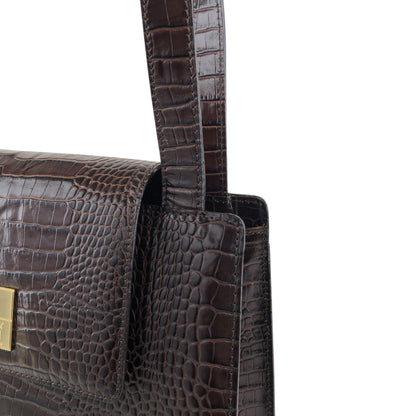 Yves Saint Laurent YSL Logo Handbag Brown Vintage 2xrtap