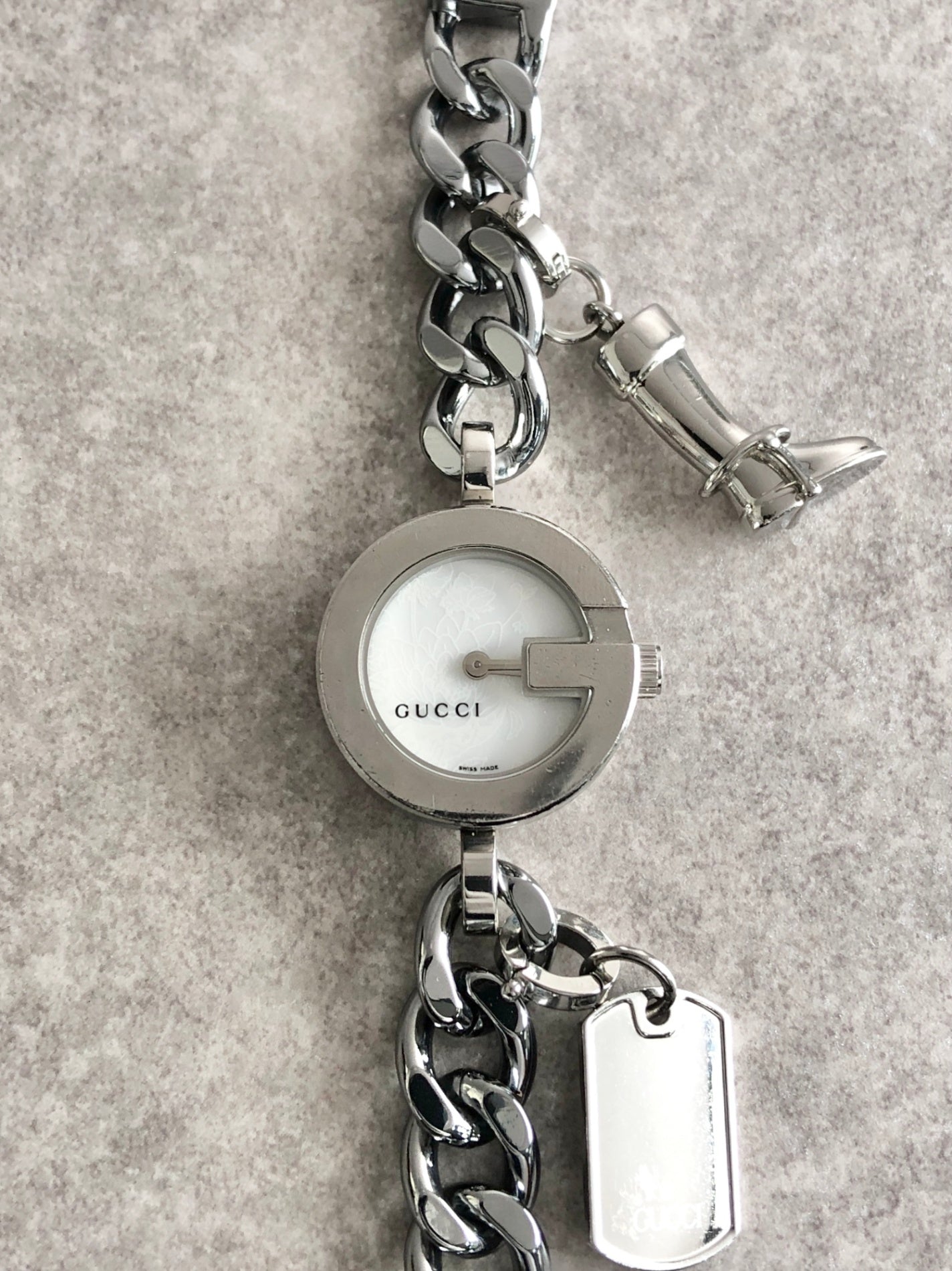 GUCCI Bracelet Watch Silver YA107 Vintage cku7id