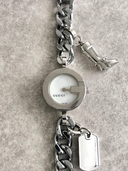 GUCCI Bracelet Watch Silver YA107 Vintage cku7id