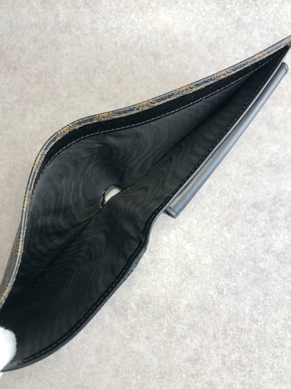 CELINE Macadam Folded Wallet Black Vintage khb5t3