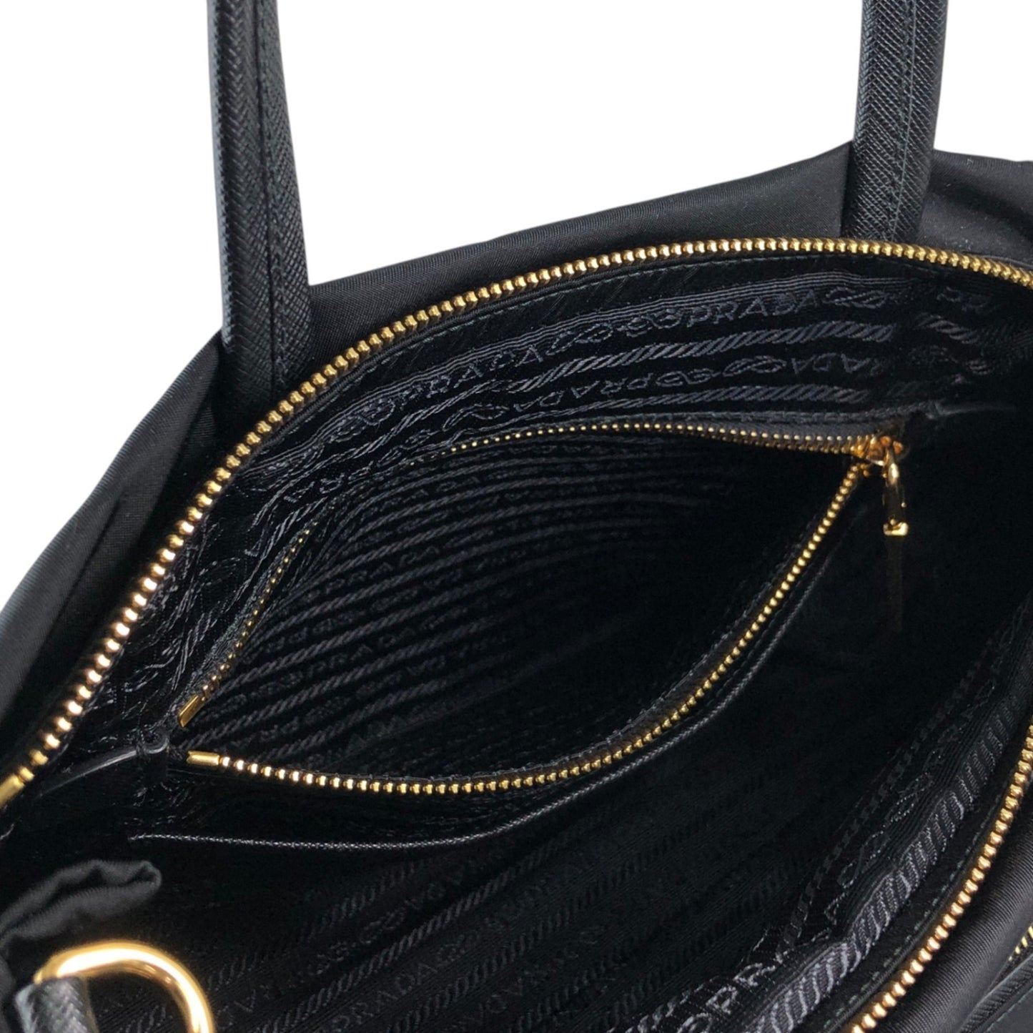 PRADA Logo Two-way Small Boston bag Shoulder bag Black Vintage 453265