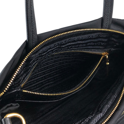 PRADA Logo Two-way Small Boston bag Shoulder bag Black Vintage 453265