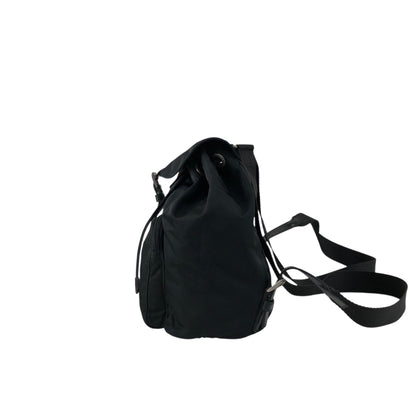 PRADA Tessuto Triangle Logo Front Pocket  Backpack Black Vintage nnyiv2