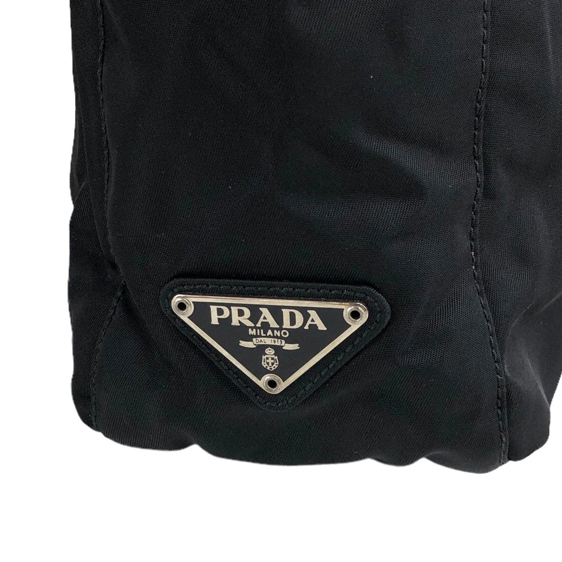 PRADA Triangle Logo Totebag Black Vintage p6h6be