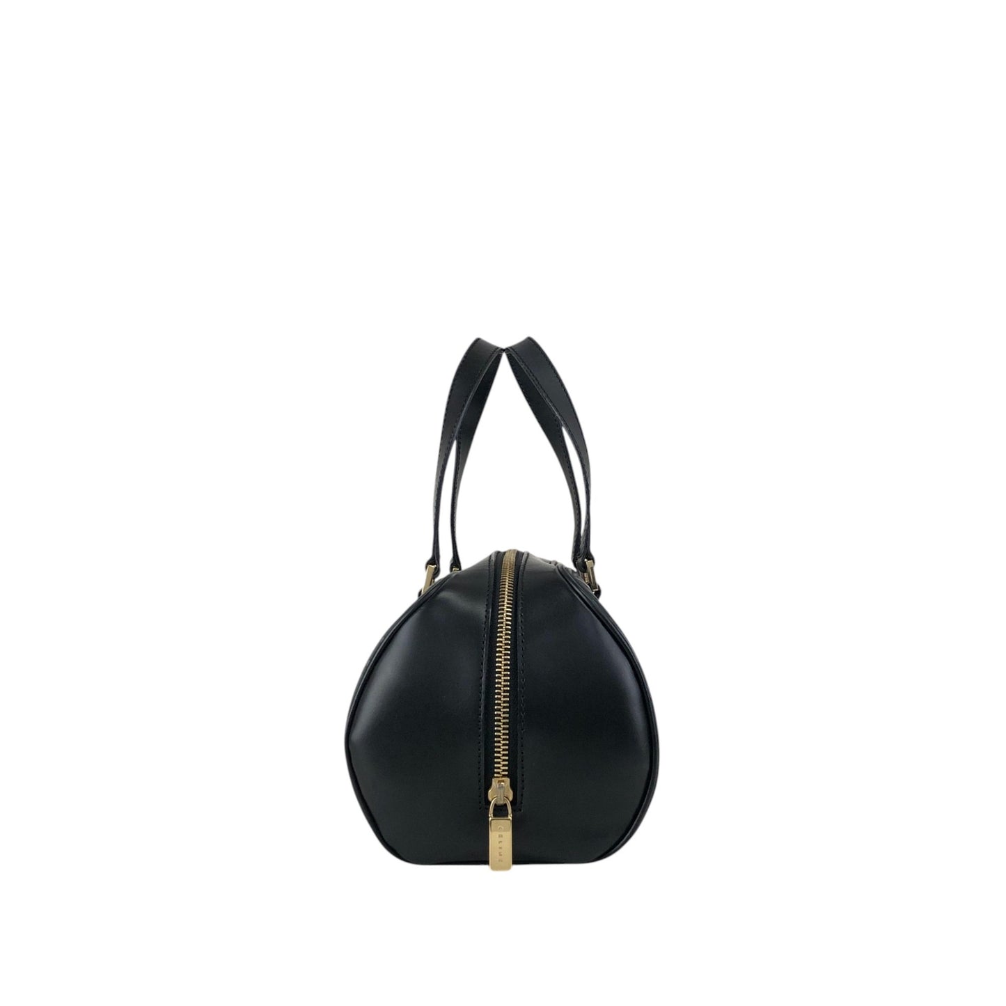 CELINE Logo Embossed Handbag Black Vintage 2jj6ge