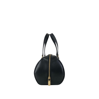 CELINE Logo Embossed Handbag Black Vintage 2jj6ge