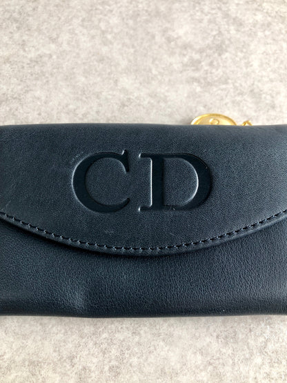 Christian Dior CD Logo Key Case Navy Vintage 2wn2nu