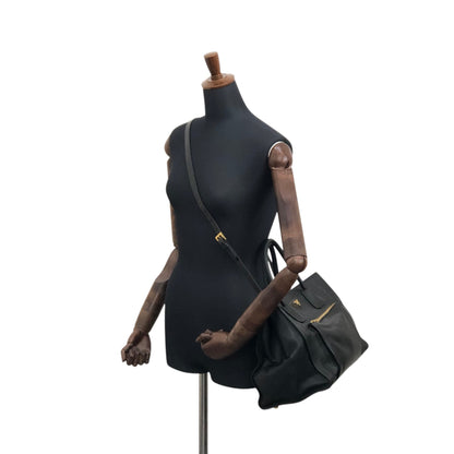 PRADA Triangle Logo Two-way Handbag Shoulder bag Black Vintage d2mxxu