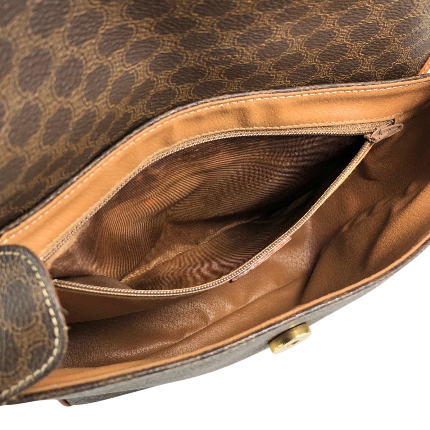 CELINE Macadam Blason Shoulder bag Brown Vintage ug57i6