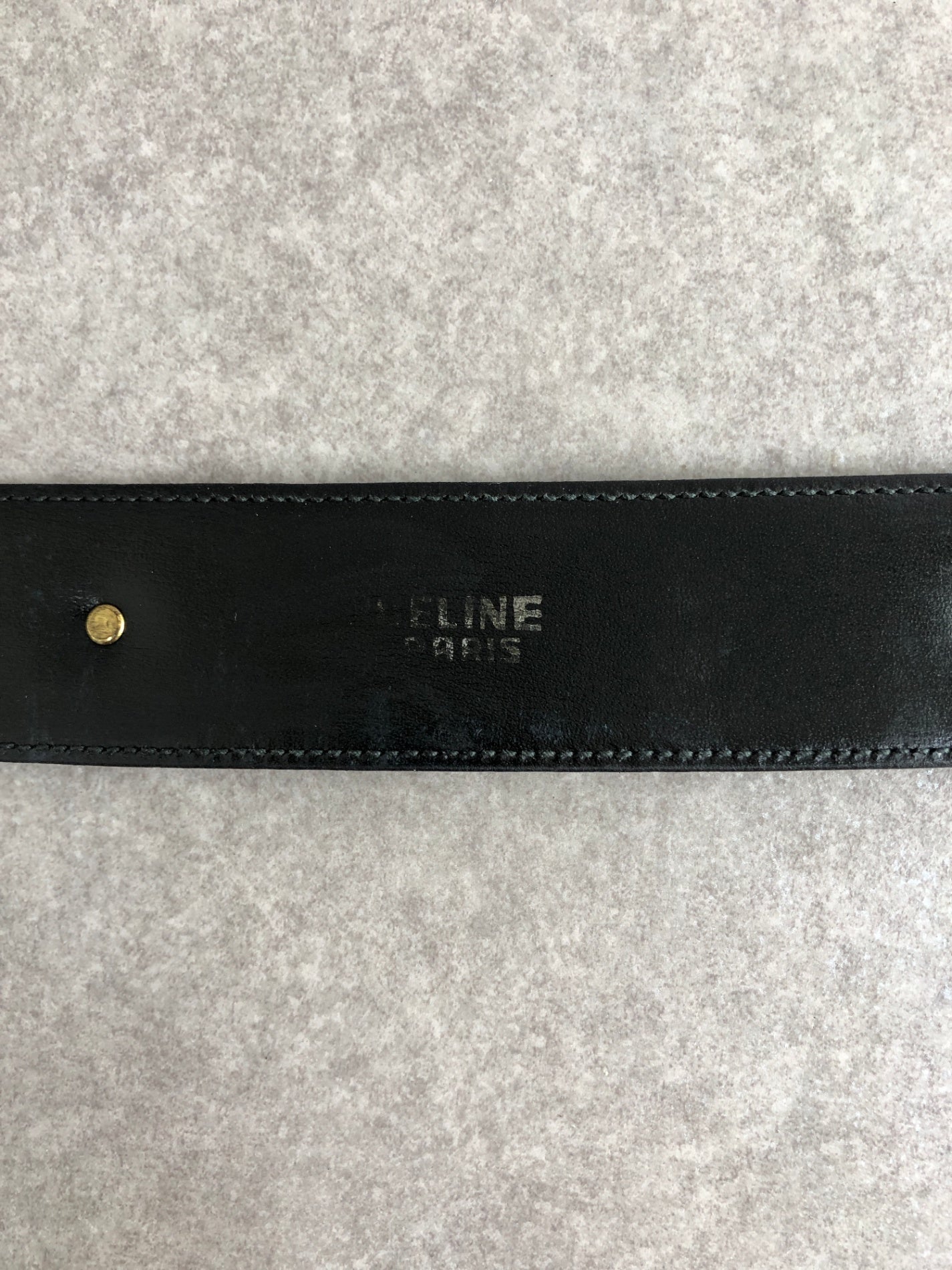 CELINE Blason Belt Black Vintage 6nyfwf