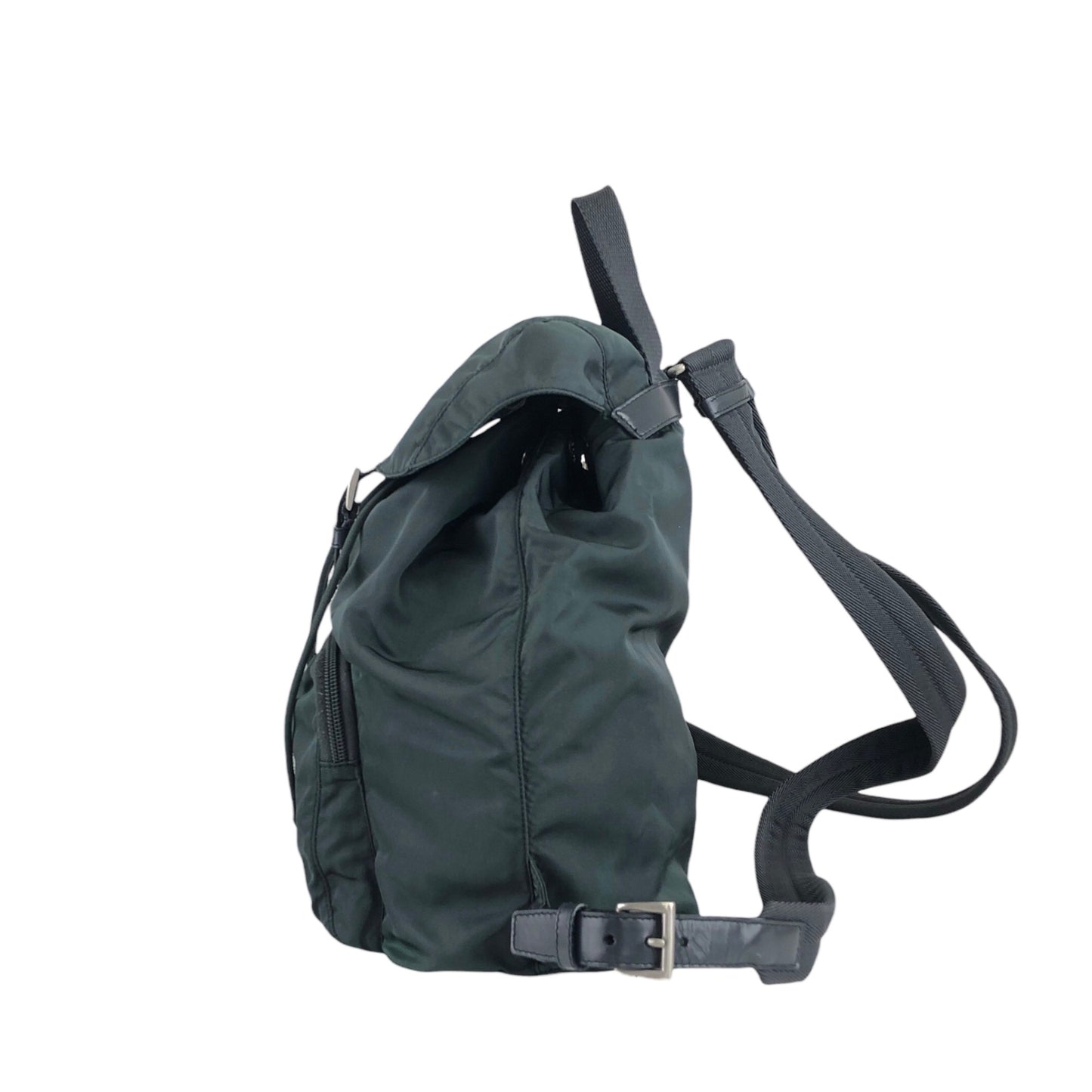 PRADA Tessuto Triangle Logo Bucket bag Green Vintage nxdhfi