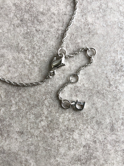 Christian Dior Rhinestone Necklace Silver Vintage kmc7cd