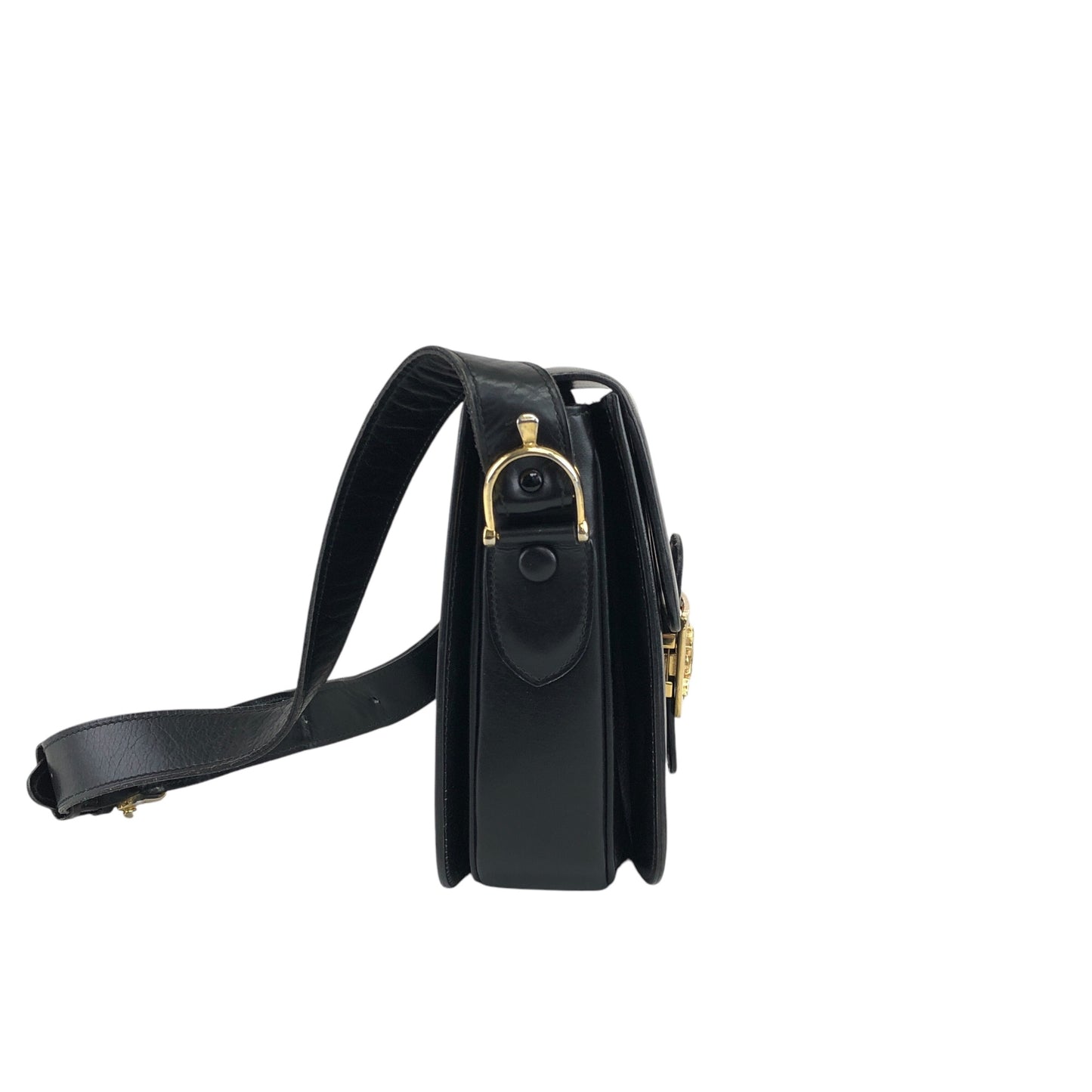CELINE Horse Carriage Shoulder bag Black Vintage rx5dkd