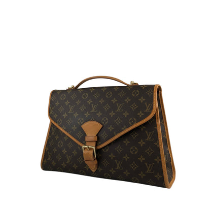 LOUIS VUITTON Monogram Front Buckle Two-way Handbag Shoulder bag Brown Vintage 5id2zj
