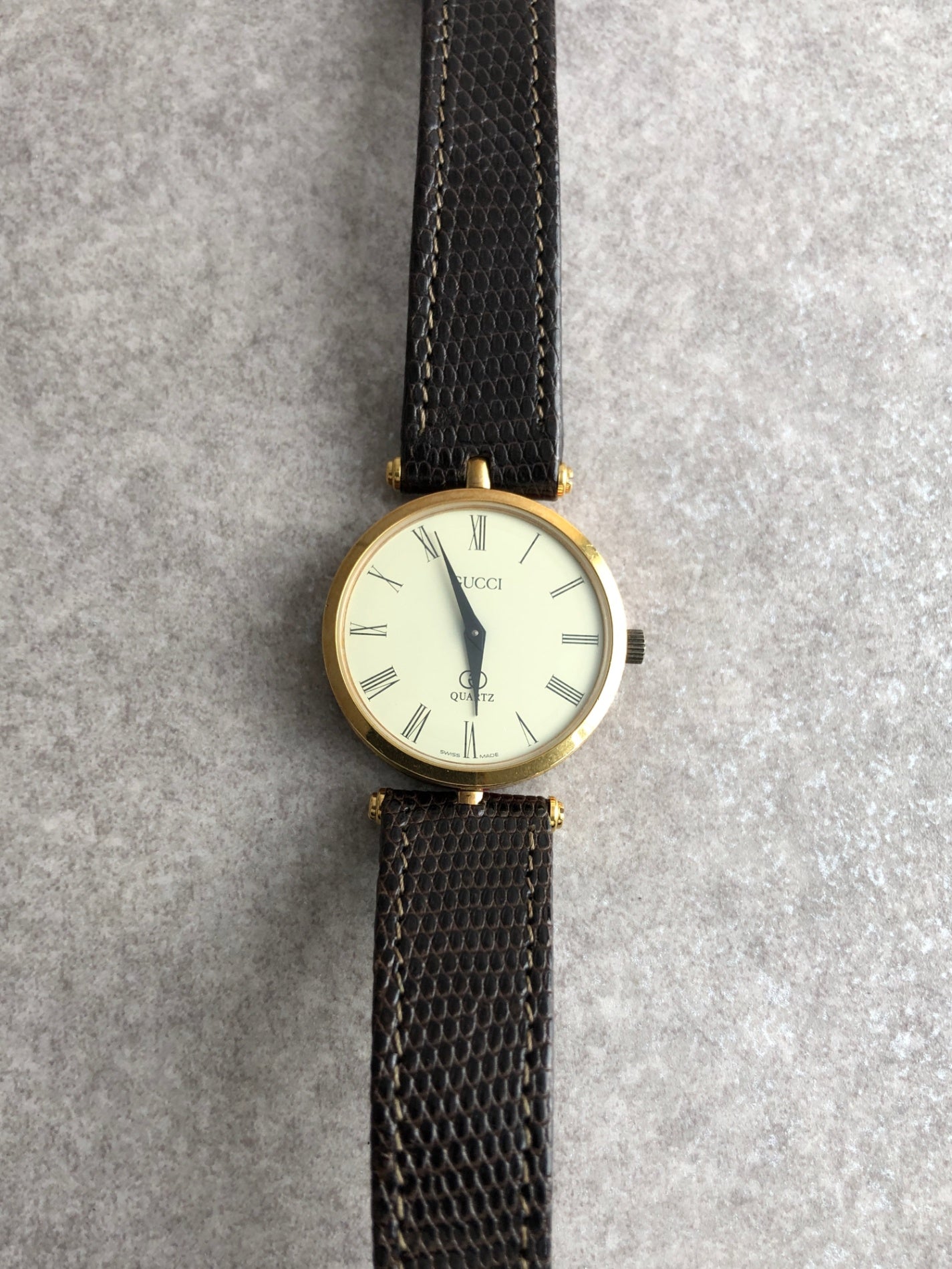 GUCCI Quartz Watch Brown Vintage k6esmt