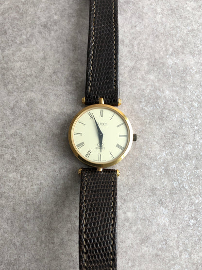 GUCCI Quartz Watch Brown Vintage k6esmt