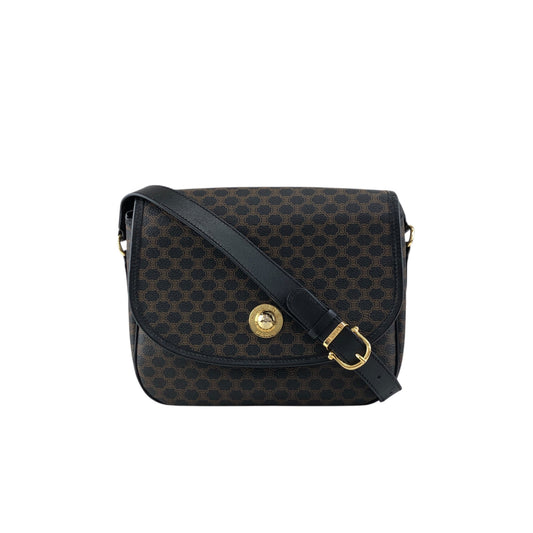 CELINE Macadam Starball Flap Shoulder bag Black Vintage a8awaa