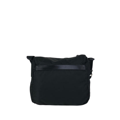 PRADA Tessuto Triangle Logo Shoulder bag Black Vintage p4wsch