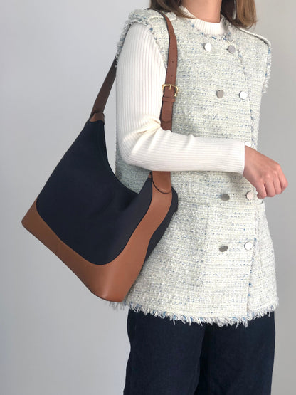 LOEWE Anagram Shoulder bag Navy×Brown Vintage 2ru4te