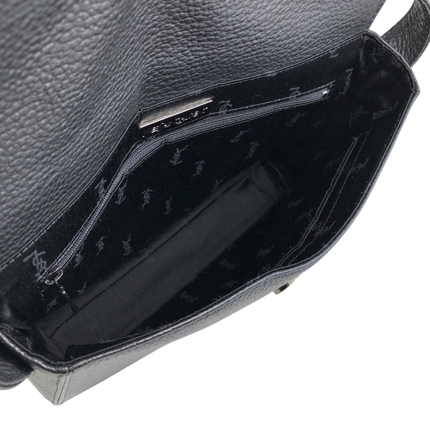 Yves Saint Laurent Logo  Shoulder bag Black Vintage ex2z8n