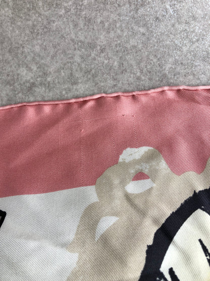 Christian Dior Silk Scarf Pink Vintage fcmd3y