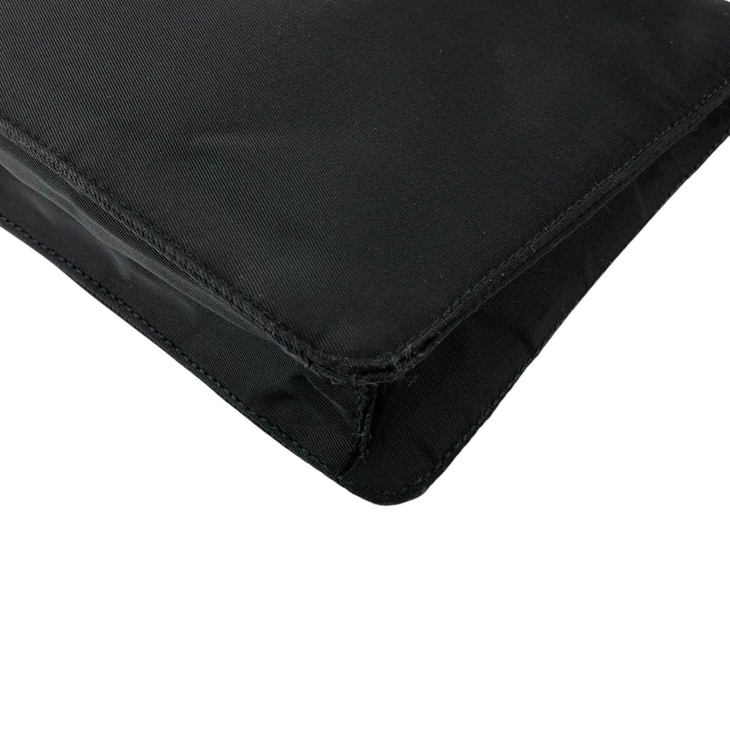 PRADA Tessuto Triangle Logo Shoulder bag Black Vintage 67ab6y