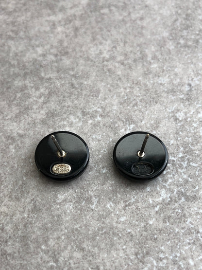 CHANEL Coco Mark Pierced Black Vintage 3rsdzf