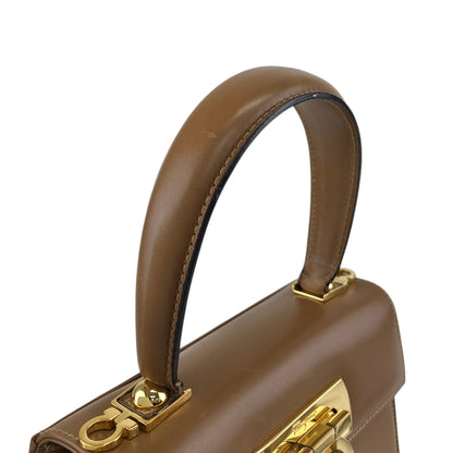 Salvatore Ferragamo Gancini Two-way Handbag Shoulder bag Brown Vintage 6t6kdf