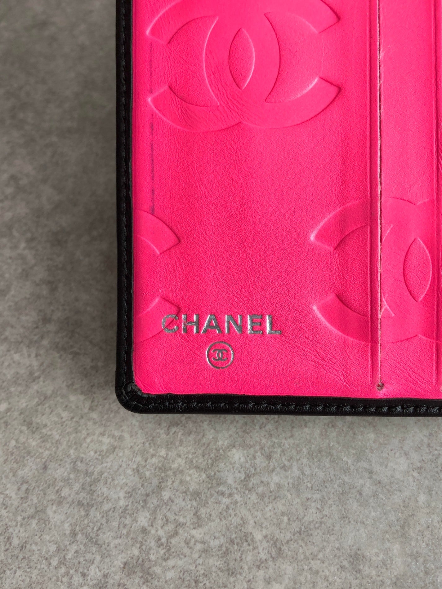 CHANEL Coco Mark Folded Wallet Black Vintage bggtt6