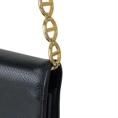 Christian Dior CD Logo Chain Shoulder bag Black Vintage n5ndi6
