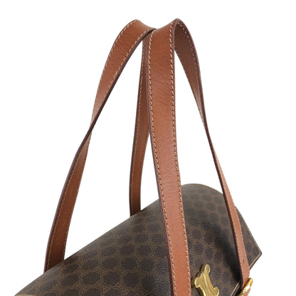 CELINE Macadam Triomphe Handbag Vanity bag Brown Vintage bfhyyr