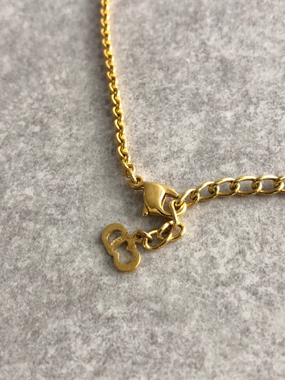 Christian Dior Logo Motif Necklace Gold Vintage awfb7p