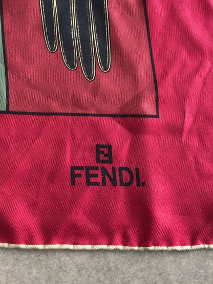 FENDI Silk Scarf Pink Vintage vn8yrf