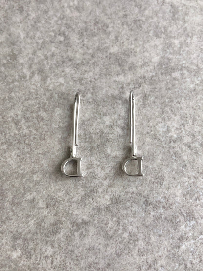 Christian Dior D Motif Pierced Silver Vintage ua3837