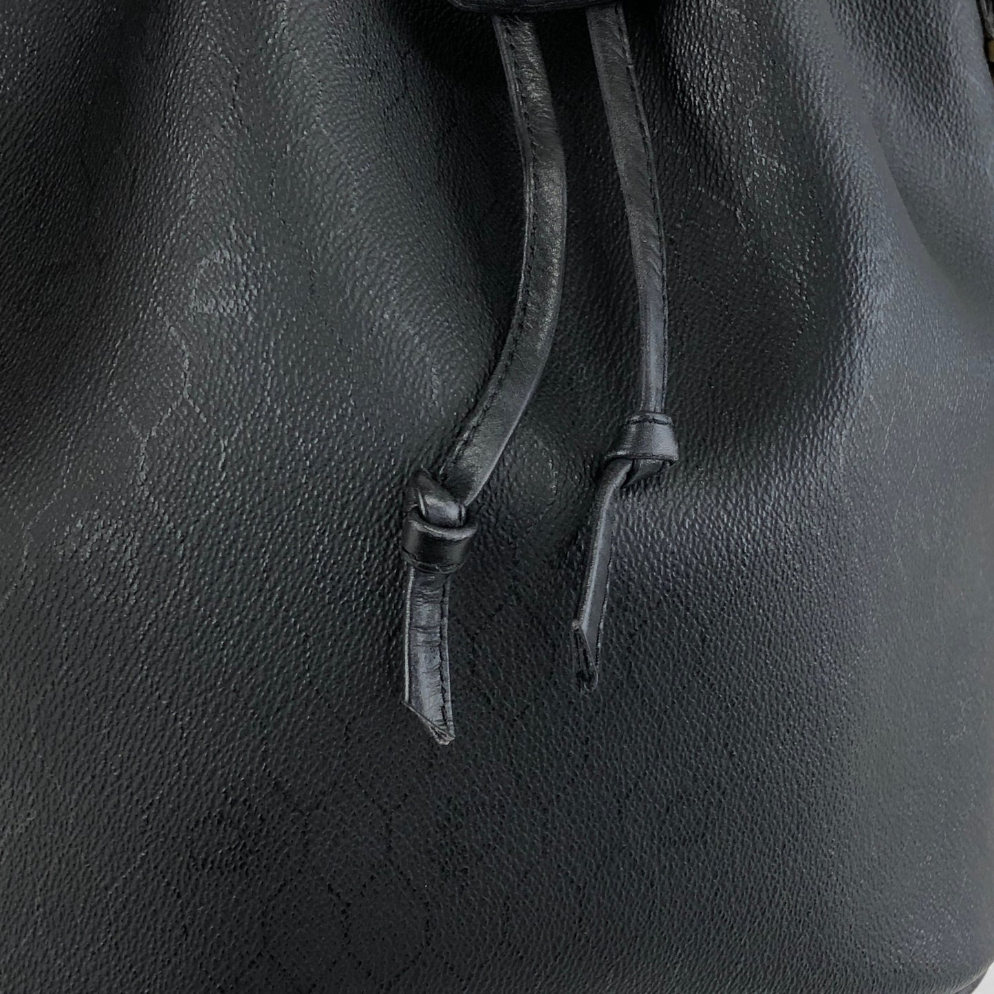 Christian Dior Logo Drawstring Shoulder bag Black Vintage amjphh