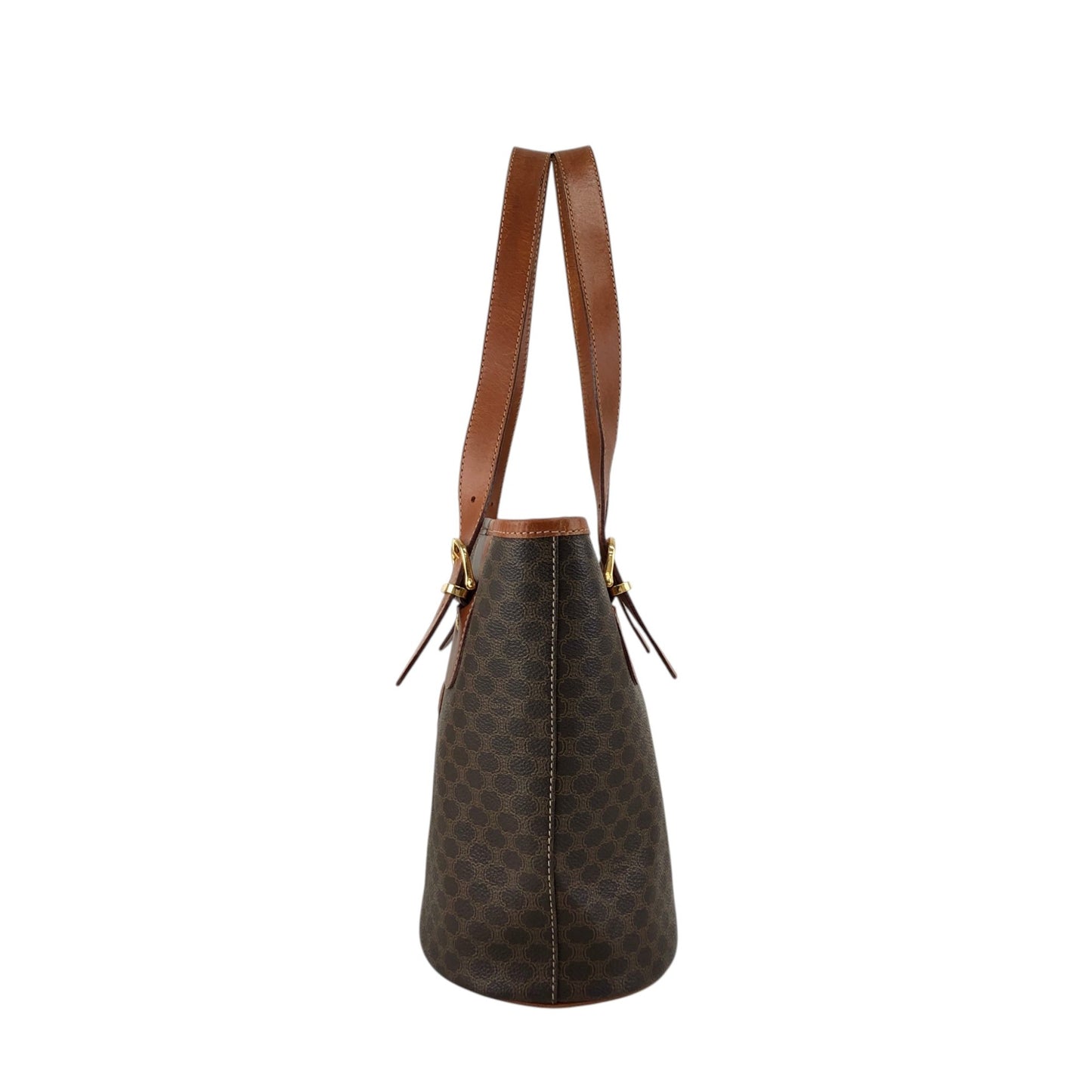CELINE Macadam Blason Handbag Totebag Brown Vintage bz34wg