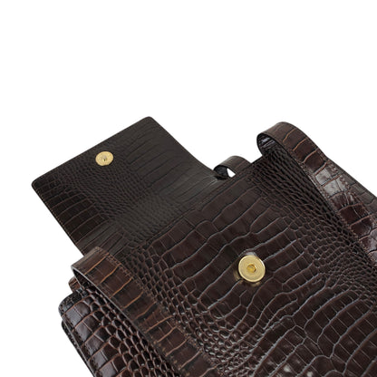 Yves Saint Laurent YSL Logo Handbag Brown Vintage 2xrtap